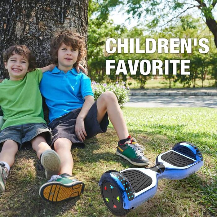 Гіроскутер GeekMe з сидінням – гіроскутери-говеркарт з Bluetooth-динаміком та світлодіодними ліхтарями, подарунок для дітей, підлітків та дорослих, синій