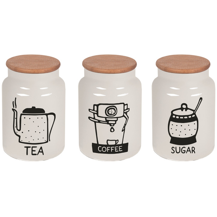 Банка Herevin White-Black Tea-Coffee-Sugar MIX 0.890 л (232001-264) (6965068)