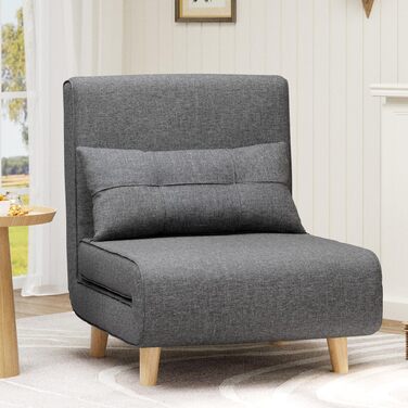 Крісло-реклайнер Bealife, розкладне крісло-ліжко, крісло-реклайнер для телевізора з функцією відкидання, крісло для відпочинку для вітальні, спальні, темно-сіре