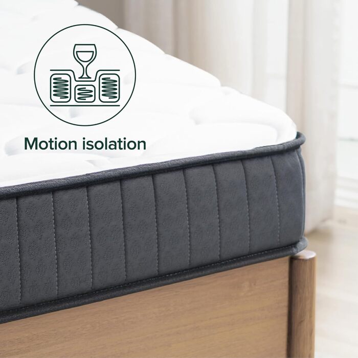 Двомісний матрац ZINUS пружинний та з піни з ефектом пам&39яті 135 x 190 см висота 15 см середньої жорсткості гібридний матрац, що підтримують шкіру ортопедичний пружинний матрац з підтримкою тіла двоспальний (135 x 190 см) білий