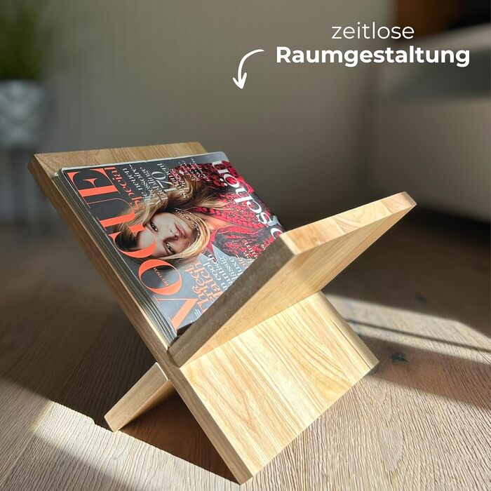 Сучасна підставка для газет з масиву дерева Папка для журналів Тримач для журналів Дерев&39яна підставка для газет Тримач для журналів та кошик для газет Зберігання журналів (натуральний)