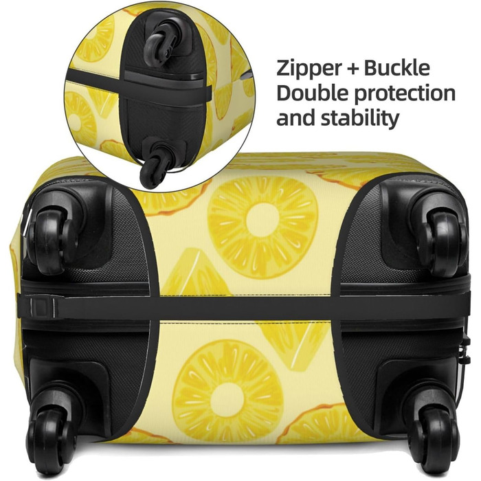 Чохол на валізу Ананас, м'який, чорний, маленький