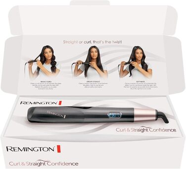Мультистайлер 2в1 Remington Confidence для завивки та випрямлення волосся, 150-230 C, сірий, 28.7 x 3.8 см
