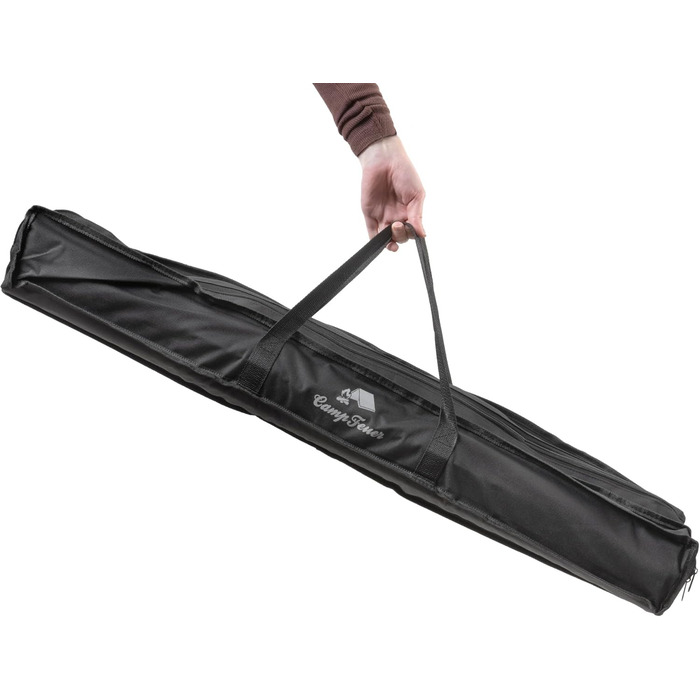 Складаний кемпінговий стіл CampFeuer 90,5 x 51,5 см Складаний стіл з сумкою для перенесення, садовий стіл, дорожній стіл Складаний стіл з регульованою висотою, вуличний стіл, бічний столик Балконний стіл, багатофункціональний стіл (чорний)