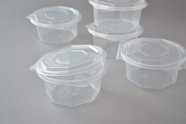 Звичайна побутова восьмикутна коробка, 500 мл. Восьмикутна коробка з відкидною кришкою (одноразова), сучасна, пакувальна коробка, контейнер, 400 штук, 500 мл, пластик, рекомендується ручне миття.