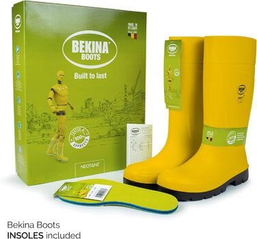 Чоловічі та жіночі рибальські чоботи Steplite Easygrip S5 зі сталевим носком та сталевою підошвою, нековзні, промислові робочі чоботи, легкі як пір&39їнка, ізолюють до -20 градусів, жовті, EU 42