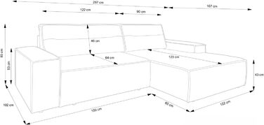 Диван Selsey Кутовий диван Кутовий диван Розкладний диван Диван-ліжко з місцем для зберігання Функція сну Легко чиститься Поліуретанова піна L-подібна правильна Фарез Бежевий Вельветовий вигляд Кутовий диван правий бежевий