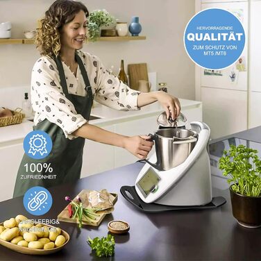 Розсувна дошка bonna для Thermomix TM6, TM5, розсувна дошка Thermomix з преміальним композитним металом - (чорний)