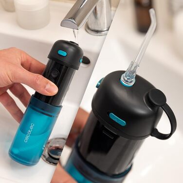 Портативний іригатор для зубів з акумулятором ToothCare Jet Fresh комплексний очищувач для порожнини рота з 3 насадками. 1200 об/хв, резервуар для води 180 мл, бездротовий, водонепроникний IPX7, 3 режими та 20 днів автономної роботи.