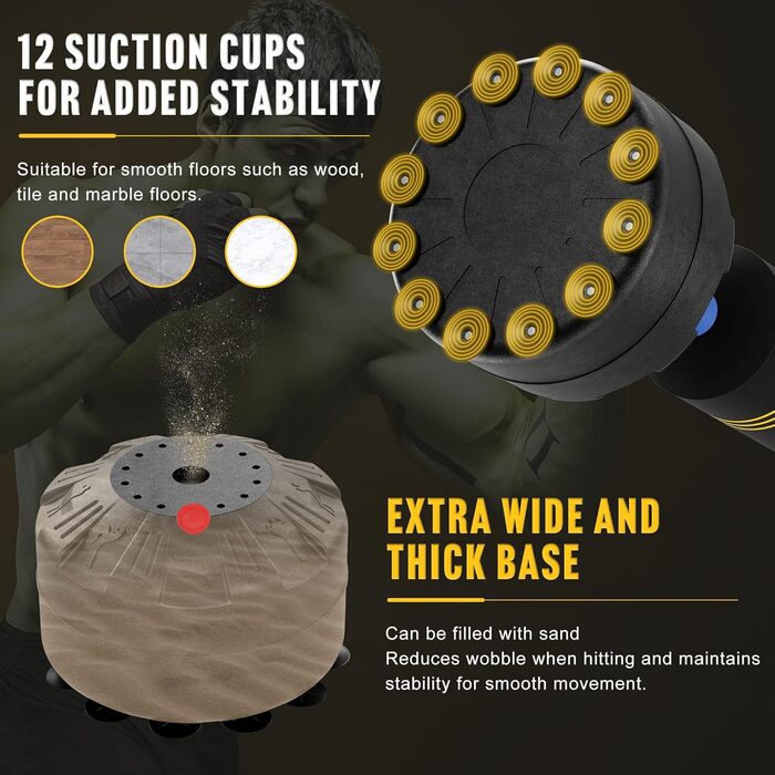 Боксерська груша Elevens, окремо стояча, важка боксерська груша з присосками, для дорослих, підлітків, дітей, підставка, мішок для