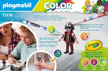 Гоночний автомобіль PLAYMOBIL Color 71376, творча розмальовка для любителів автомобілів, з водорозчинними ручками, губкою та численними аксесуарами, художня іграшка для дітей від 5 років і старше