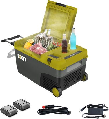 Зовнішній міні-холодильник EX100, що працює від батареї, охолоджує від -20C до 20C, 12/24V DC і 100240V AC, ідеально підходить для