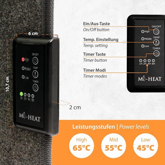 Інфрачервоний обігрівач для столу Mi-Heat 260 Вт Окремостоячий обігрівач для офісного столу, робочого місця під столом Температура до 60C, складний, сірий