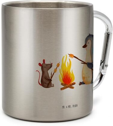 Кружка з карабіном &quotМістер і місіс Панда&quot для багаття &quotПінгвін&quot - подарунок, термокружка, ізольована кружка, робота, термокружка з нержавіючої сталі, нержавіюча сталь, робота, чашка для чаю, термокружка, зефір, життя