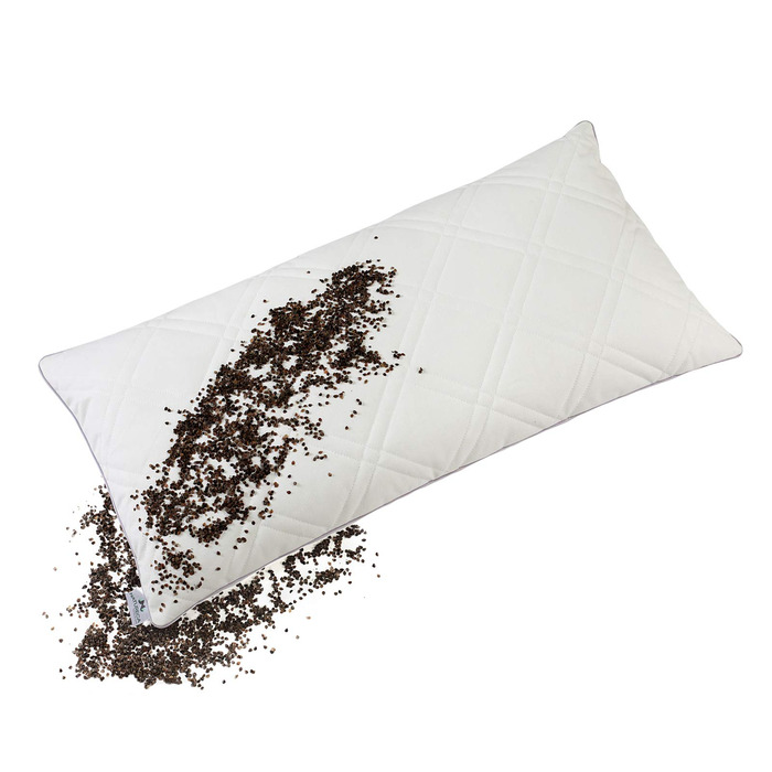 Гречана подушка для шиї 40x80 см, подушка для голови від болю в шиї, подушка для сну на боці з бавовняним чохлом, стьобана, гречана подушка для підтримки шиї 40 x 80 см