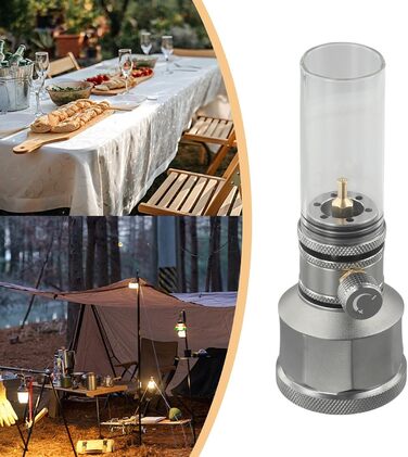 Регульований газовий ліхтар для вулиці з ізобутановим паливом, кемпінгові свічки, ліхтар з подовжувальною штангою для порожнього бака для риболовлі, походів, альпінізму (газовий ліхтар з баком)