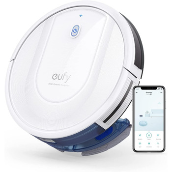 Робот-пилосос eufy з функцією прибирання, RoboVac G10 Hybrid, Smart Dynamic Navigation, 2-в-1 пилосос і робот-пилосос, потужність всмоктування 2000 Па, самозарядка (білий) (відремонтований), підлоги