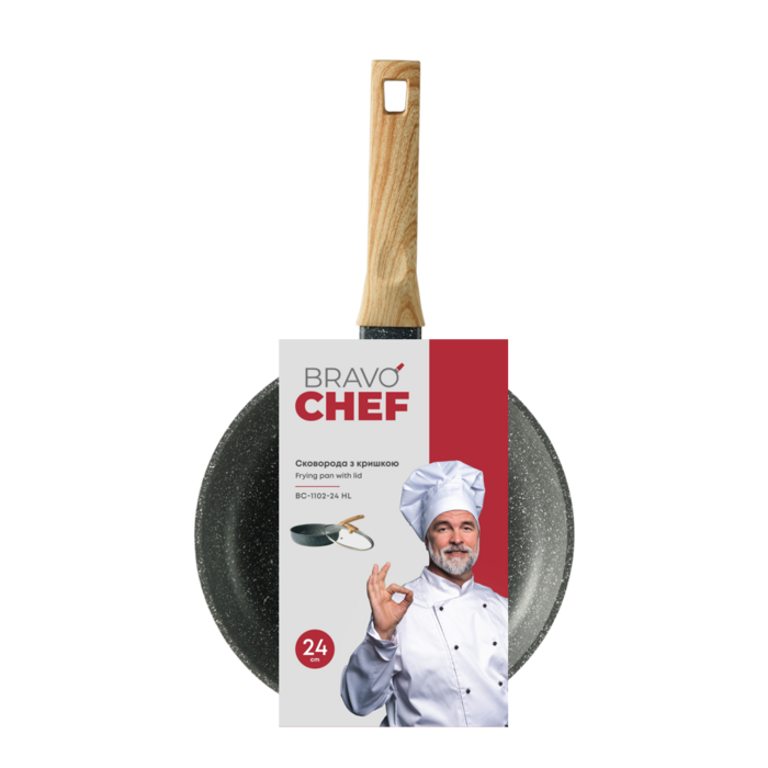 Сковорода Bravo Chef з кришкою 24 см (7133038)