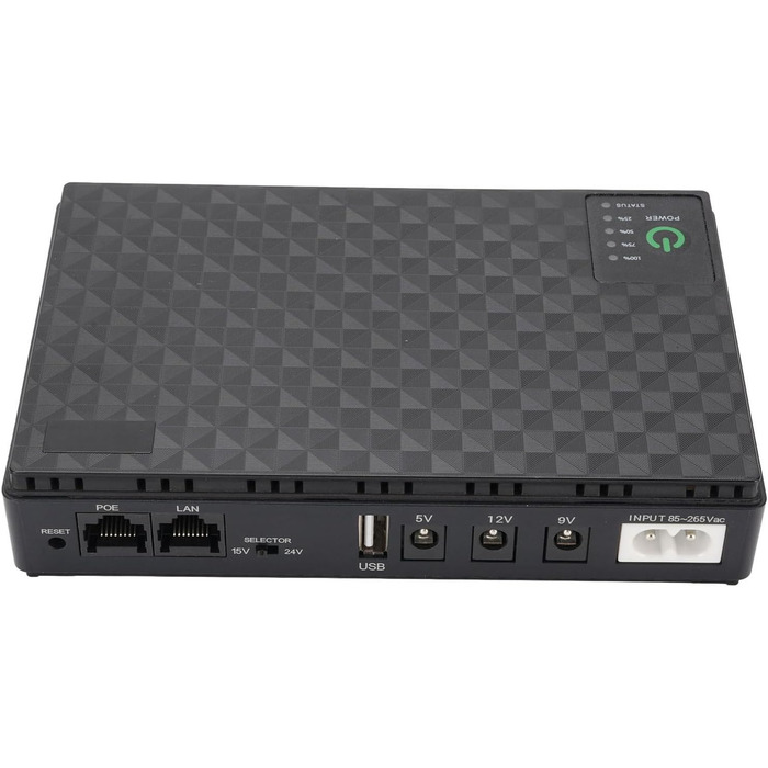 Джерело безперебійного живлення (UPS) 10400mAh USB 5V DC 5V 9V 12V POE 15V 24V, до 18W, для роутерів та модемів (Європейська вилка 85-265V)