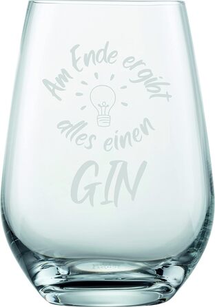 Набір з 2 келихів для джину 548 мл з гравіюванням Der Abend kann beGINnen & Am Ende ergibt alles einen Gin - кумедна ідея подарунк