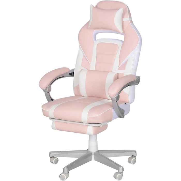 Геймерське крісло Tidyard з підставкою для ніг, регульована висота 48-55,5 см, поворотне, подушки для шиї та попереку, спинка до 150, для домашнього офісу, ігрової кімнати