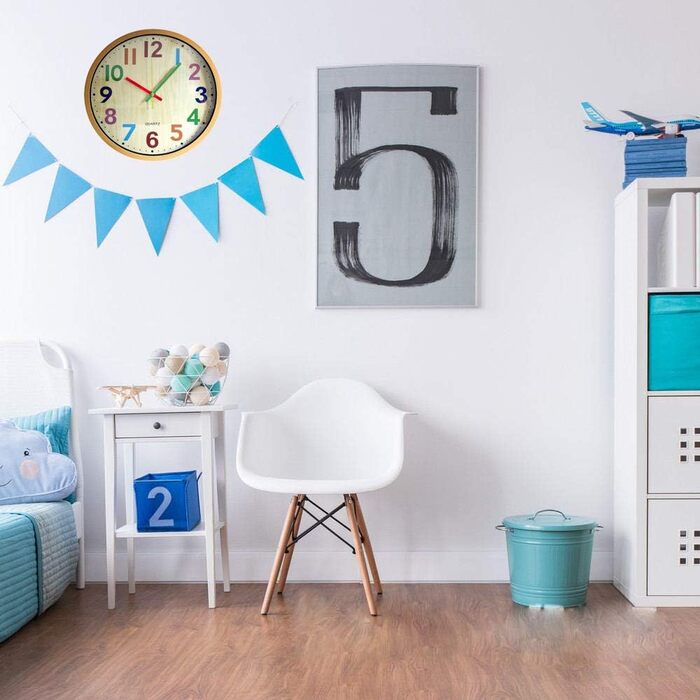 Настінний годинник Coslife 12-дюймовий безшумний барвистий настінний годинник Великий декоративний настінний годинник, що не цокає