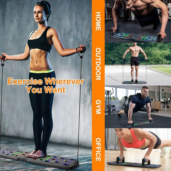 Дошка для віджимань з лічильником, складна багатофункціональна дошка для віджимань, стійка для віджимань 30 в 1 для плечей, грудей, спини та трицепсів для чоловіків та жінок