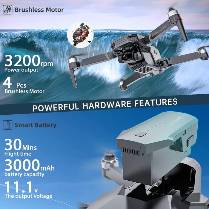 Дрон X-Verse KF101 MAXS з камерами 4K HD EIS, 3-осьовим підвісом, дистанцією керування 5 км, професійним складаним квадрокоптером