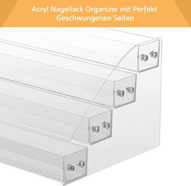 Підставка для лаку для нігтів Органайзер для лаку для нігтів Прозорий дисплей лаку для нігтів Полиця для зберігання акрилового лаку для нігтів Полиці для зберігання лаку для нігтів і губної помади