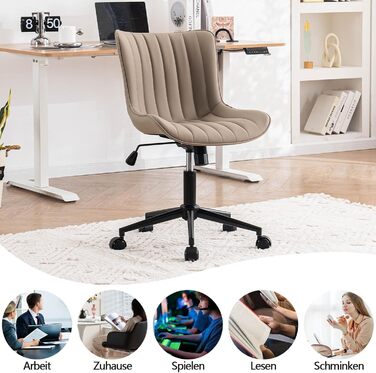 Ергономічне офісне крісло YOUTASTE, регульоване по висоті офісне крісло, офісне крісло зі штучної шкіри та колесами, обертове крісло з функцією гойдання, комп&39ютерне крісло з вантажопідйомністю 150 кг, хакі