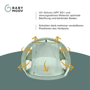 Пляжний намет Babymoov Moov & Protect Пляжний намет Ігровий намет Захист від ультрафіолету 50 Розкладна система Москітна сітка 91 x 150 x 109 см