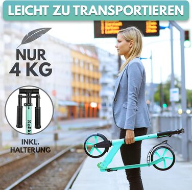 Самокат для дітей від 5 років I Складаний міський самокат з великими колесами I Педальний самокат для дорослих вантажопідйомністю