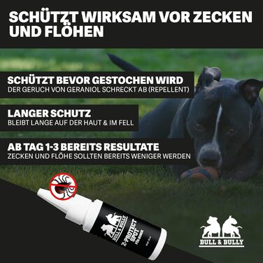 Захист для собак від кліщів та бліх Z-Protect Spot з гераніолом рослинний засіб, розроблений ветеринарами з чорнушкою та кокосовою олією ефективний захист від кліщів та бліх для собак BULL & BULLY