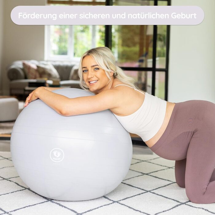М&39яч для народження BABYGO Набір м&39яча для йоги, роботи та вправ для вагітних, а також книга. Цілі триместру, фізіотерапія вагітності, план пологів та відновлення, включаючи екологічно чисту перлину з захистом від розривів, 65 см 1
