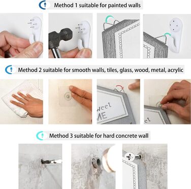 Дерев'яна ключниця Echehi з 7 гачками, самоклеюча або свердлильна, двостороння установка, ключниця, ключниця для дому (сіра) 7 сір