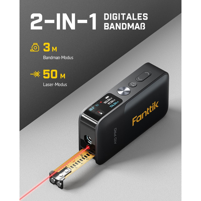 Лазерний далекомір 2-в-1 Fanttik A10 Pro, HD IPS кольоровий дисплей