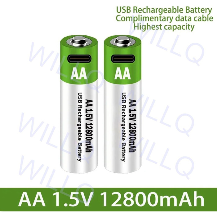 Літієві акумуляторні батарейки типу АА 1,5 В, 12800 мА·год