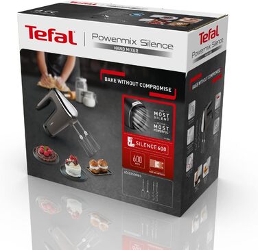 Ручний міксер Tefal HT650E Power Mix Silence 600 Вт плавне регулювання швидкості функція турбо і викидання надзвичайно тихий двигу