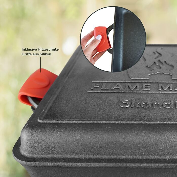 Голландська піч Flame Master Square 10.6 л квадратна, чавунна каструля для приготування їжі, коробка-форма, запечена, без ніжок, т