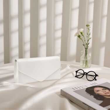 Клатч Larcenciel, елегантна шкіряна сумочка зі знімним ланцюжком, маленька вечірня сумочка-конверт для весілля, вечірки, банкету, біла