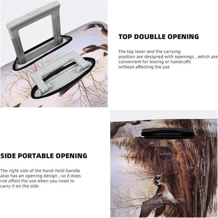 Чохол для валізи Mallard Ducks, міцний захист, підходить для багажу розміром 45,7 - 81,3 см, малий, Чорний