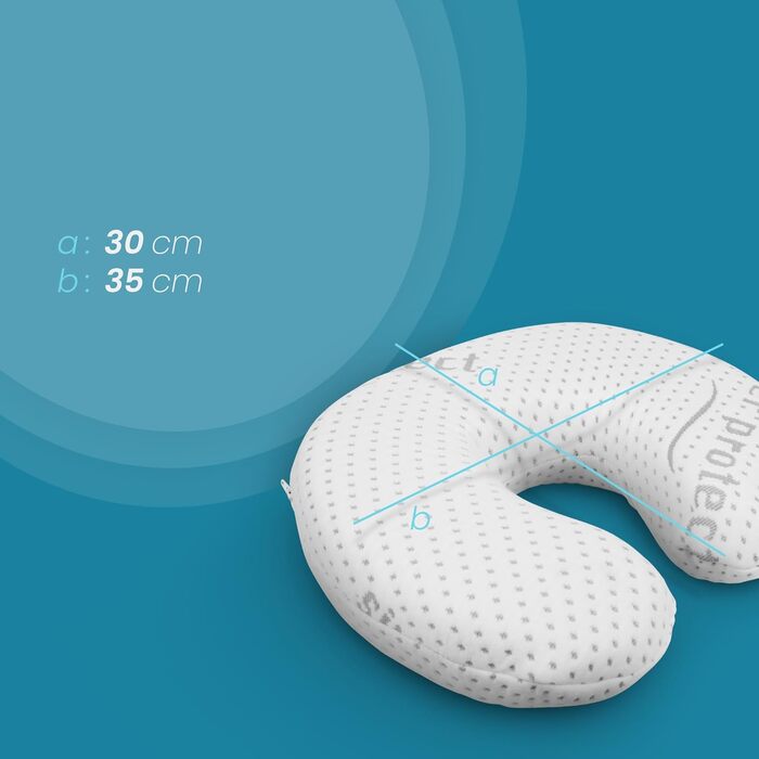 Подушка для шиї Bestlivings з піни з ефектом пам&39яті (Подушка для шиї / 30 см x 35 см x Ø9 см) Віскоеластична подушка для голови - Знімний чохол Silver Protect Antimicrobial - Сертифікована подушка для шиї Oeko-Tex (30x35 см)