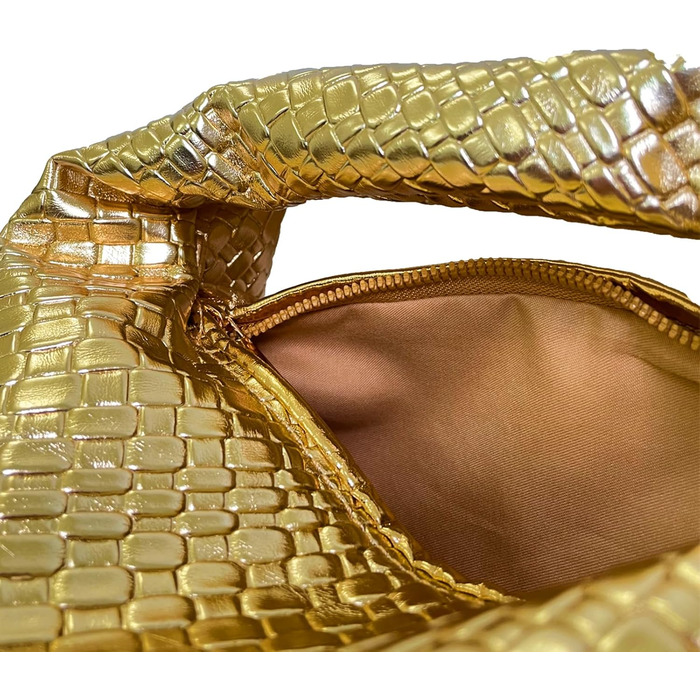 Філомена жіноча сумка-хобо з ручкою-вузлом, шкіряна, на блискавці, клатч, гаманець, золотий колір