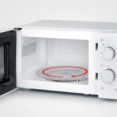 Мікрохвильова піч для розморожування та нагрівання, мікрохвильова піч з поворотним столом для рівномірного розподілу тепла, 17 л, білий/чорний, MW 7885