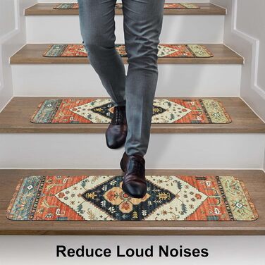 Килимки для сходів OJIA Extra Non-Slip Carpet для дерев&39яних сходів, 76,2 x 20,3 см, для використання в приміщенні, нековзні доріжки для сходів, гумові килимки безпеки для собак, дітей та людей похилого віку, , східний колір
