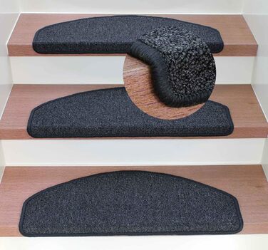 Килимки для сходів Kettelservice-Metzker Rambo - різні кольори та варіанти. Варіанти та кольори набору (16 шт., антрацит)