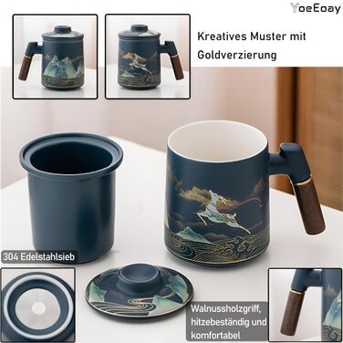 Порцеляновий набір для чайної церемонії Гунфу, 13 предметів, дорожній, портативний та практичний набір для чаювання для дорослих, у сірому шкіряному чохлі - ідеально підходить для поціновувачів чайної культури та проведення чайних церемоній