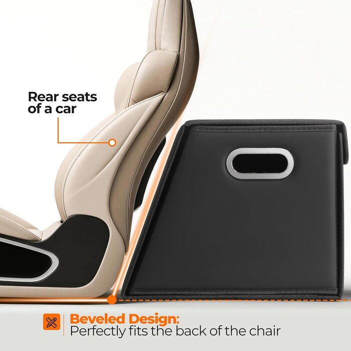 Органайзер для багажника Fyzeoty просторий органайзер для позашляховика, шкіряна коробка для зберігання речей, з магнітною кришкою, складаний та регульований, трапецієподібної форми, чорний