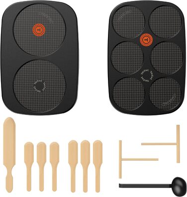 Галети, млинці Млинці для гурманів, пластикові, чорні, 900812 Tfal crpire Deux plaques amovibles antiadhsives Temprature rglable Multi Usage