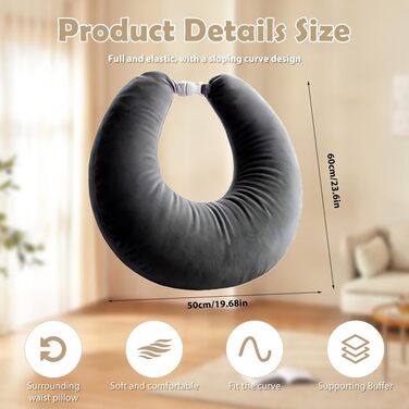 Подушка для читання для ігор, подушка для книги з підлокітником, U-подібна подушка для колін, ергономічна подушка Crealis, подушка для в&39язання гачком, опорна подушка для ліжка/дивана/підлоги для читання, гри, роботи, в&39язання гачком, темно-сіра